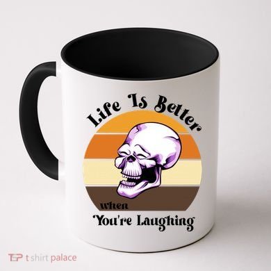 Life Is Better When Your Laughing Retro Skull Coffee Mug