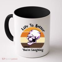 Life Is Better When Your Laughing Retro Skull Coffee Mug thumb 0