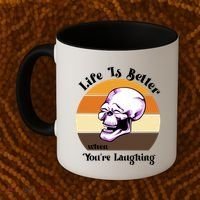 Life Is Better When Your Laughing Retro Skull Coffee Mug thumb 2