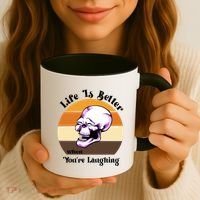 Life Is Better When Your Laughing Retro Skull Coffee Mug thumb 3