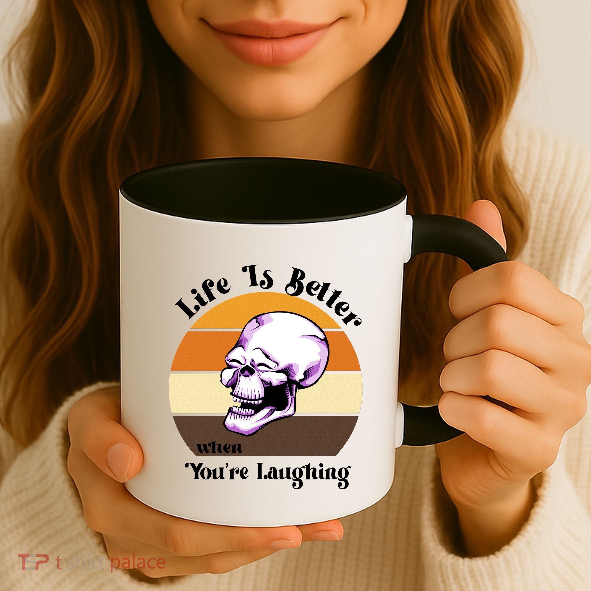 Life Is Better When Your Laughing Retro Skull Coffee Mug
