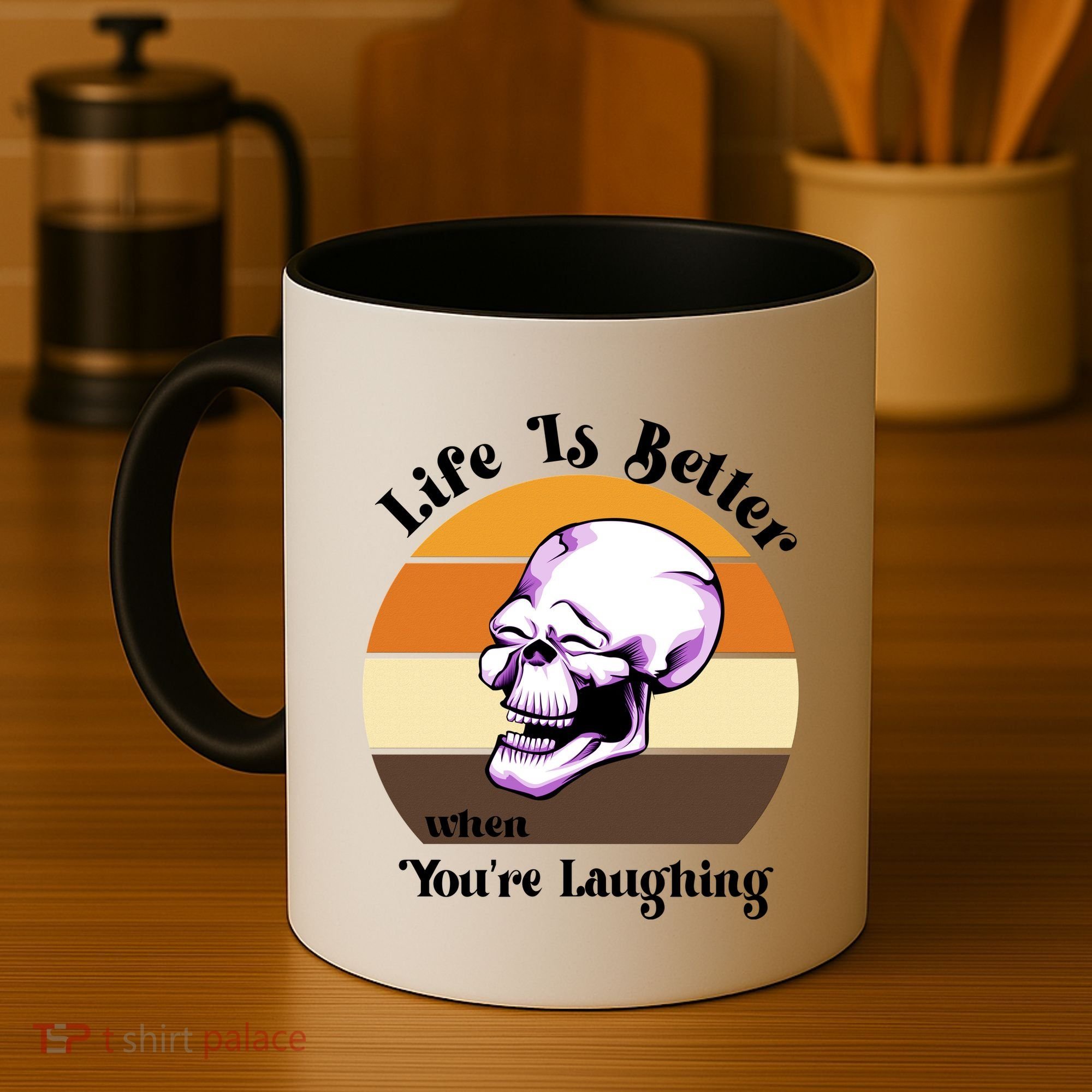 Life Is Better When Your Laughing Retro Skull Coffee Mug