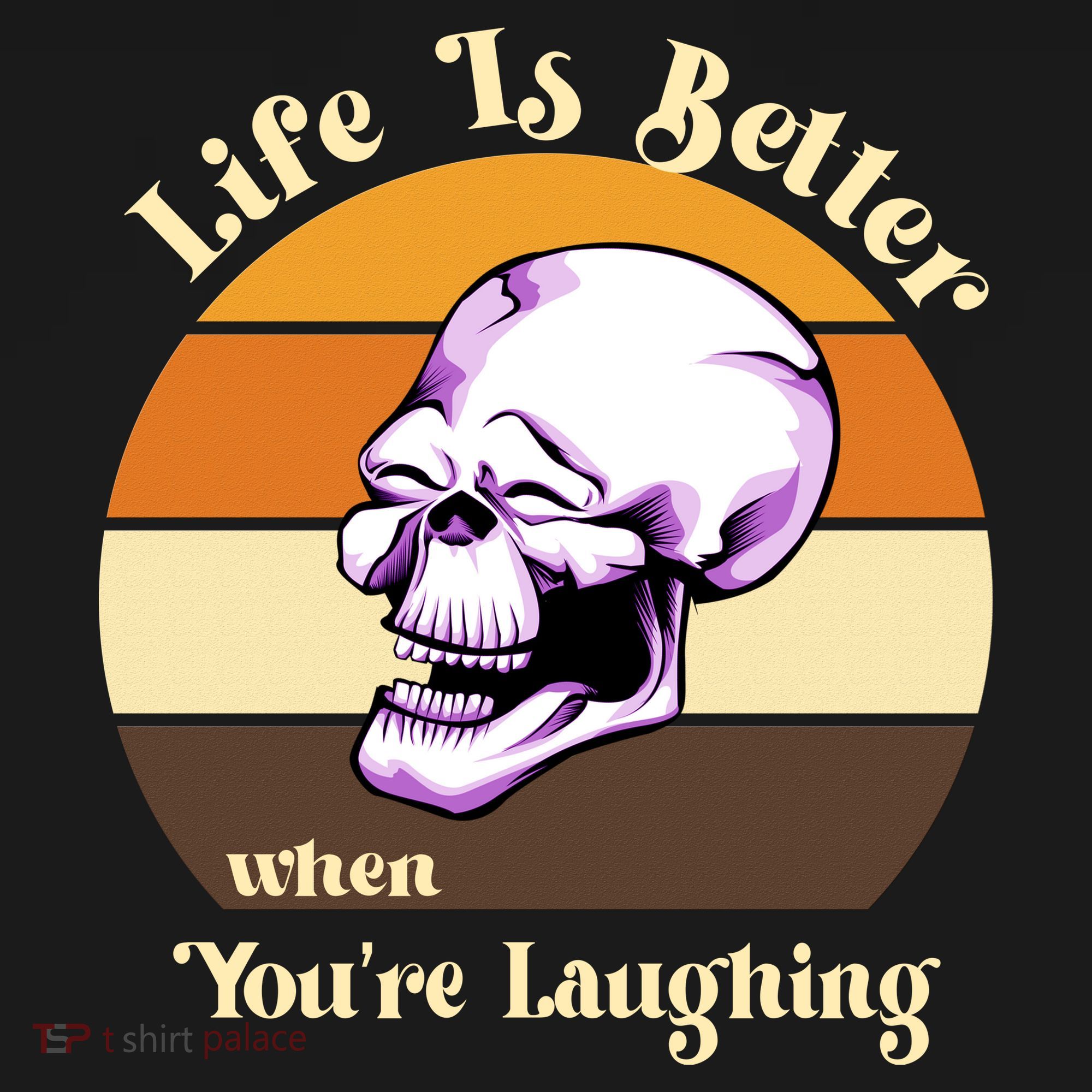 Life Is Better When Your Laughing Retro Skull Polo