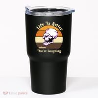 Life Is Better When Your Laughing Retro Skull Tumbler thumb 0