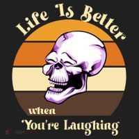 Life Is Better When Your Laughing Retro Skull Tumbler thumb 3