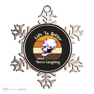 Life Is Better When Your Laughing Retro Skull Ornament