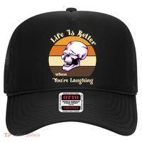 Life Is Better When Your Laughing Retro Skull Hat thumb 0