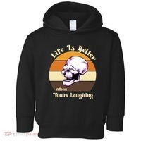 Life Is Better When Your Laughing Retro Skull Toddler Hoodie thumb 0
