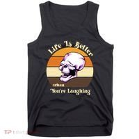 Life Is Better When Your Laughing Retro Skull Tank Top thumb 0