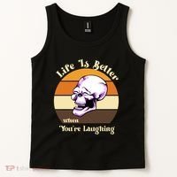 Life Is Better When Your Laughing Retro Skull Tank Top thumb 2