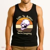 Life Is Better When Your Laughing Retro Skull Tank Top thumb 3