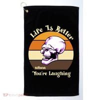 Life Is Better When Your Laughing Retro Skull Golf Towel thumb 0