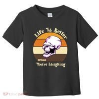 Life Is Better When Your Laughing Retro Skull Toddler T-Shirt thumb 0