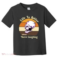 Life Is Better When Your Laughing Retro Skull Toddler T-Shirt thumb 0