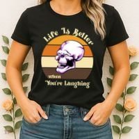 Life Is Better When Your Laughing Retro Skull Women's T-Shirt thumb 2