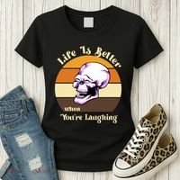 Life Is Better When Your Laughing Retro Skull Women's T-Shirt thumb 3
