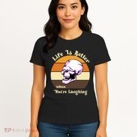 Life Is Better When Your Laughing Retro Skull Women's T-Shirt thumb 4