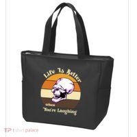 Life Is Better When Your Laughing Retro Skull Tote Bag thumb 3