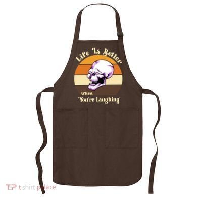 Life Is Better When Your Laughing Retro Skull Apron