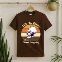 Life Is Better When Your Laughing Retro Skull T-Shirt thumb 2