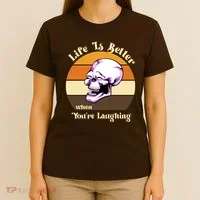 Life Is Better When Your Laughing Retro Skull T-Shirt thumb 4