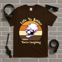Life Is Better When Your Laughing Retro Skull T-Shirt thumb 5