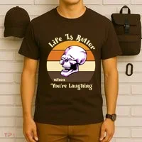 Life Is Better When Your Laughing Retro Skull T-Shirt thumb 6