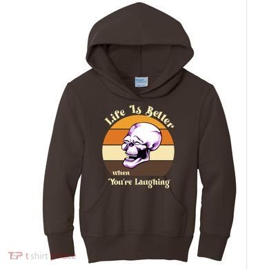Life Is Better When Your Laughing Retro Skull Kids Hoodie