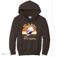 Life Is Better When Your Laughing Retro Skull Kids Hoodie thumb 0