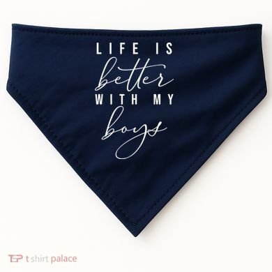 Life Is Better Cute Boy Parent Gift USA-Made Doggie Bandana