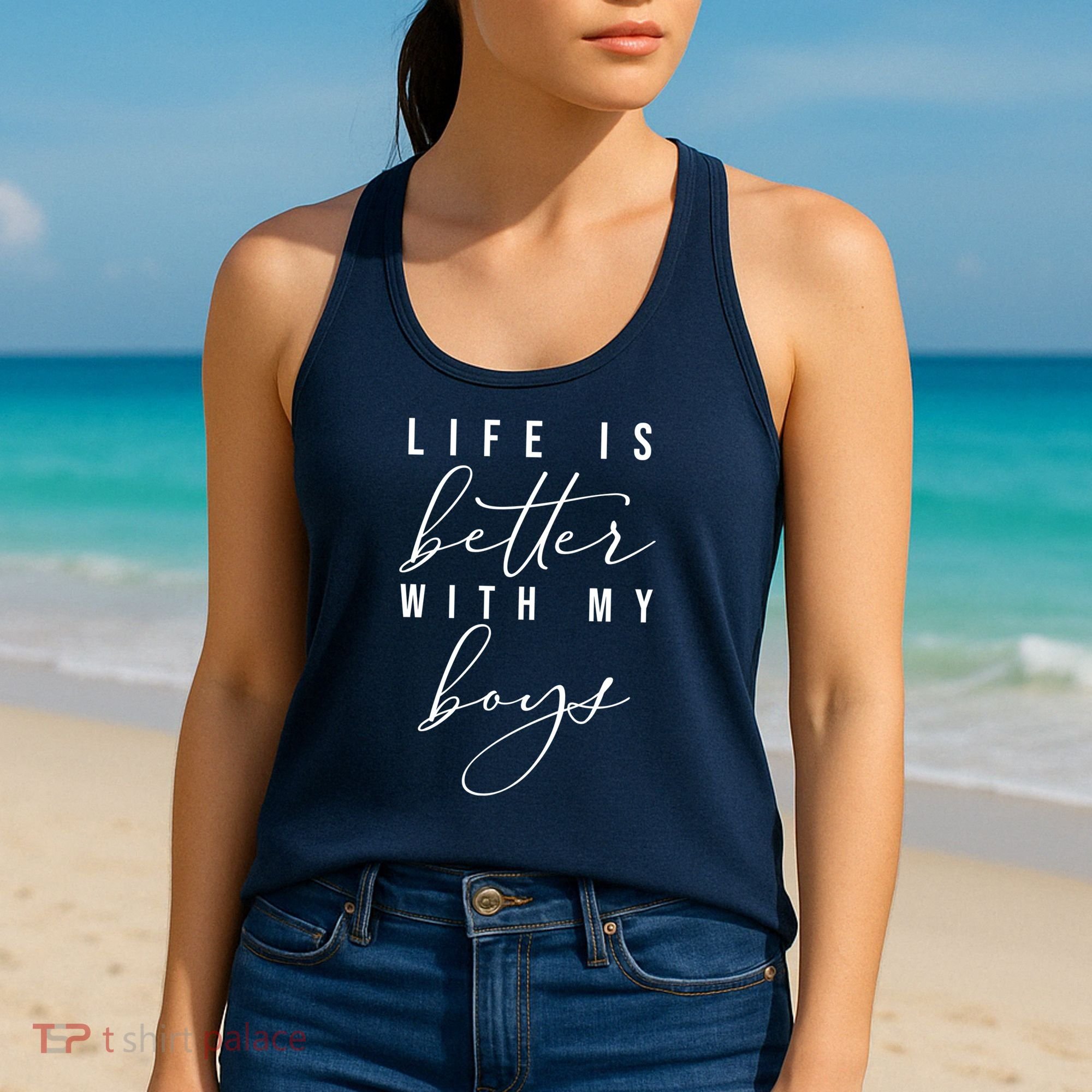 Life Is Better Cute Boy Parent Gift Women's Tank Top