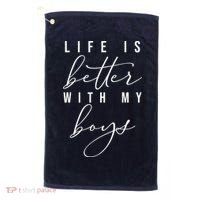 Life Is Better Cute Boy Parent Gift Golf Towel thumb 0