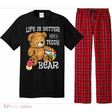Life Is Better With A Teddy Bear Stuffed Toy Pajama Set