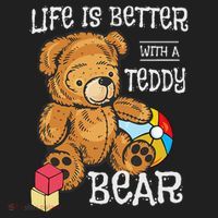 Life Is Better With A Teddy Bear Stuffed Toy Hat thumb 2