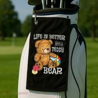 Life Is Better With A Teddy Bear Stuffed Toy Golf Towel thumb 2