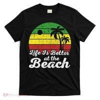Life Is Better At The Beach Vintage Palm Tree Beach Vacation T-Shirt thumb 0