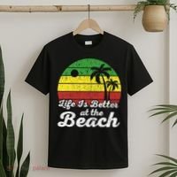 Life Is Better At The Beach Vintage Palm Tree Beach Vacation T-Shirt thumb 2
