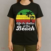 Life Is Better At The Beach Vintage Palm Tree Beach Vacation T-Shirt thumb 4