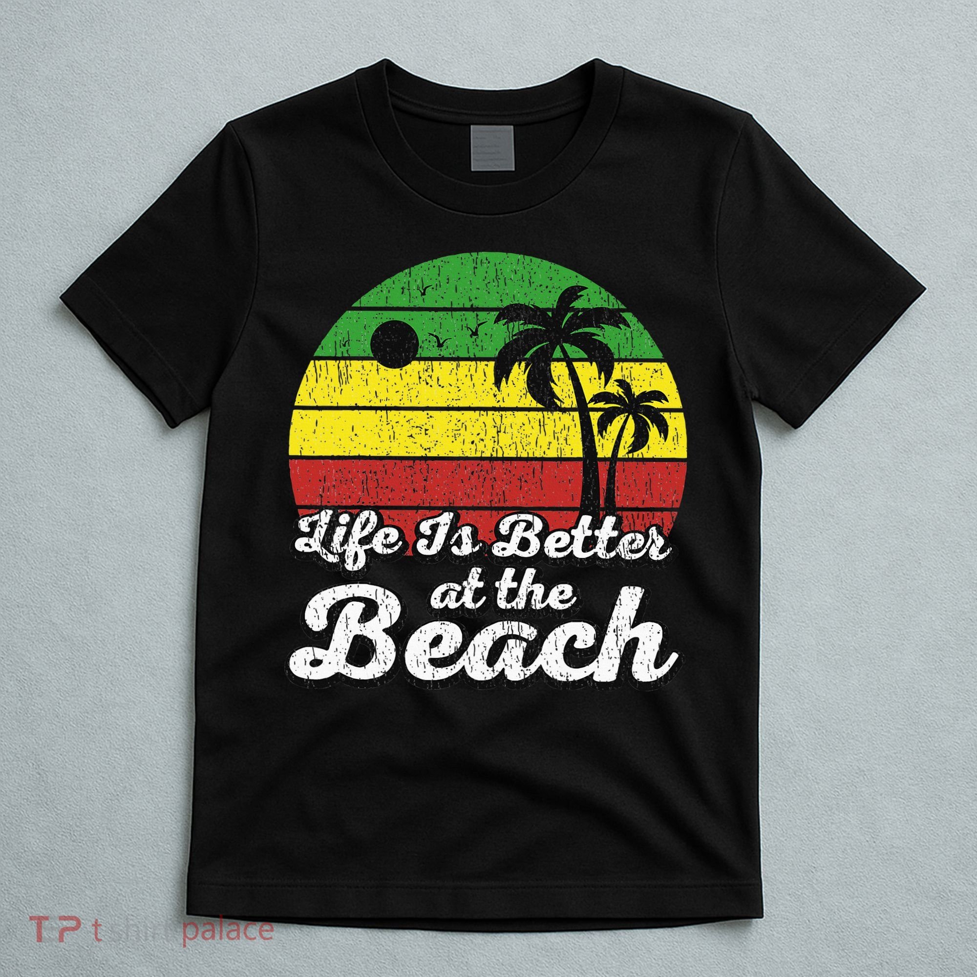 Life Is Better At The Beach Vintage Palm Tree Beach Vacation T-Shirt
