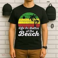 Life Is Better At The Beach Vintage Palm Tree Beach Vacation T-Shirt thumb 6