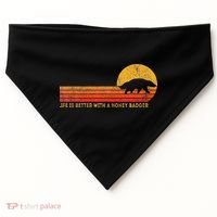 Life Is Better With A Honey Badger Funny Honey Badger Retro USA-Made Doggie Bandana thumb 0