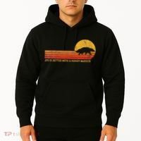 Life Is Better With A Honey Badger Funny Honey Badger Retro Hoodie thumb 2
