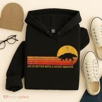 Life Is Better With A Honey Badger Funny Honey Badger Retro Hoodie thumb 4