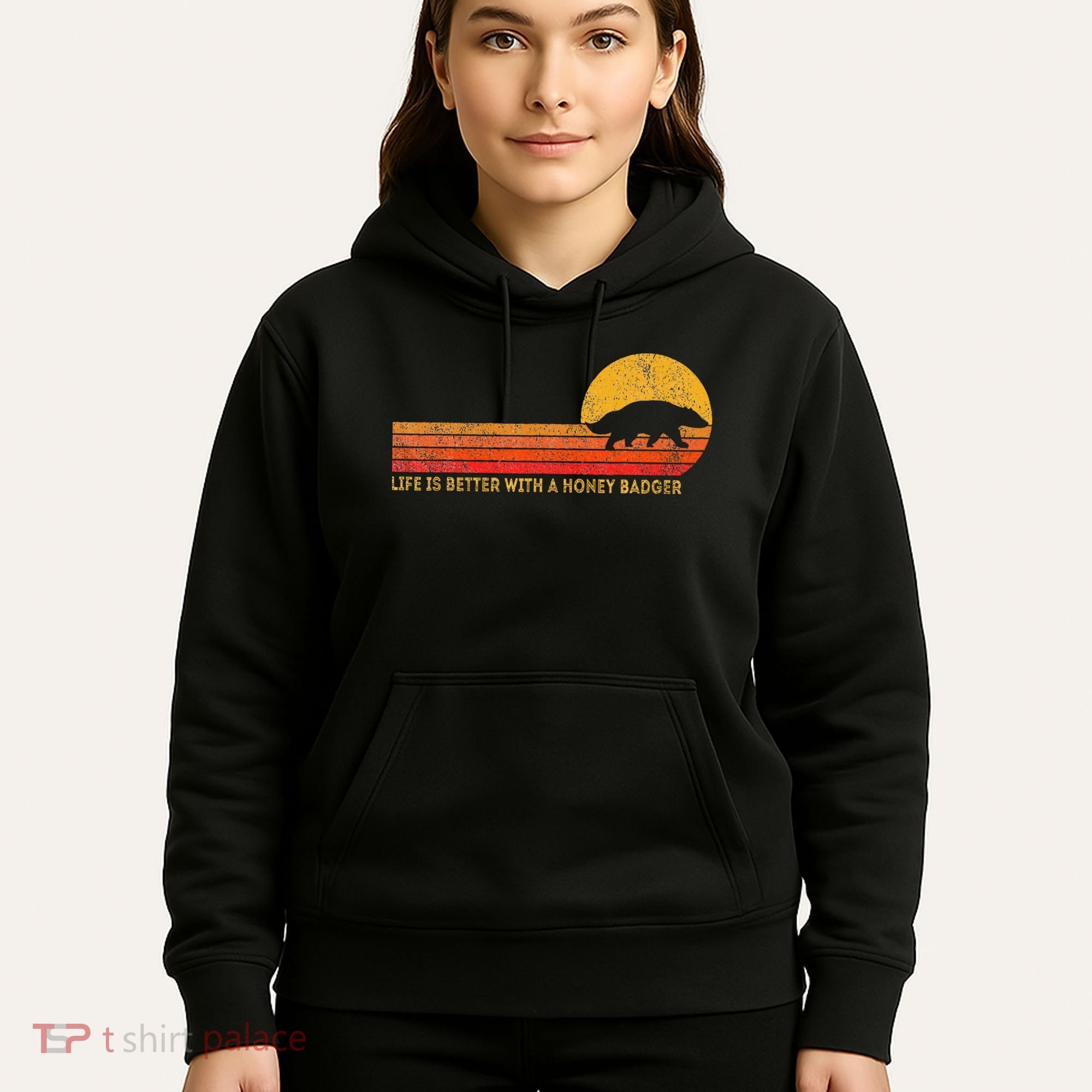 Life Is Better With A Honey Badger Funny Honey Badger Retro Hoodie