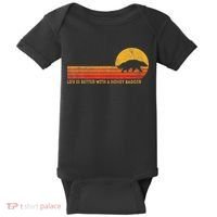 Life Is Better With A Honey Badger Funny Honey Badger Retro Baby Bodysuit thumb 0