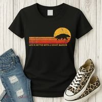 Life Is Better With A Honey Badger Funny Honey Badger Retro Women's T-Shirt thumb 3