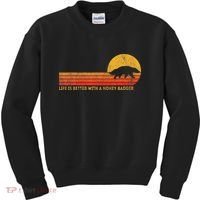 Life Is Better With A Honey Badger Funny Honey Badger Retro Kids Sweatshirt thumb 0