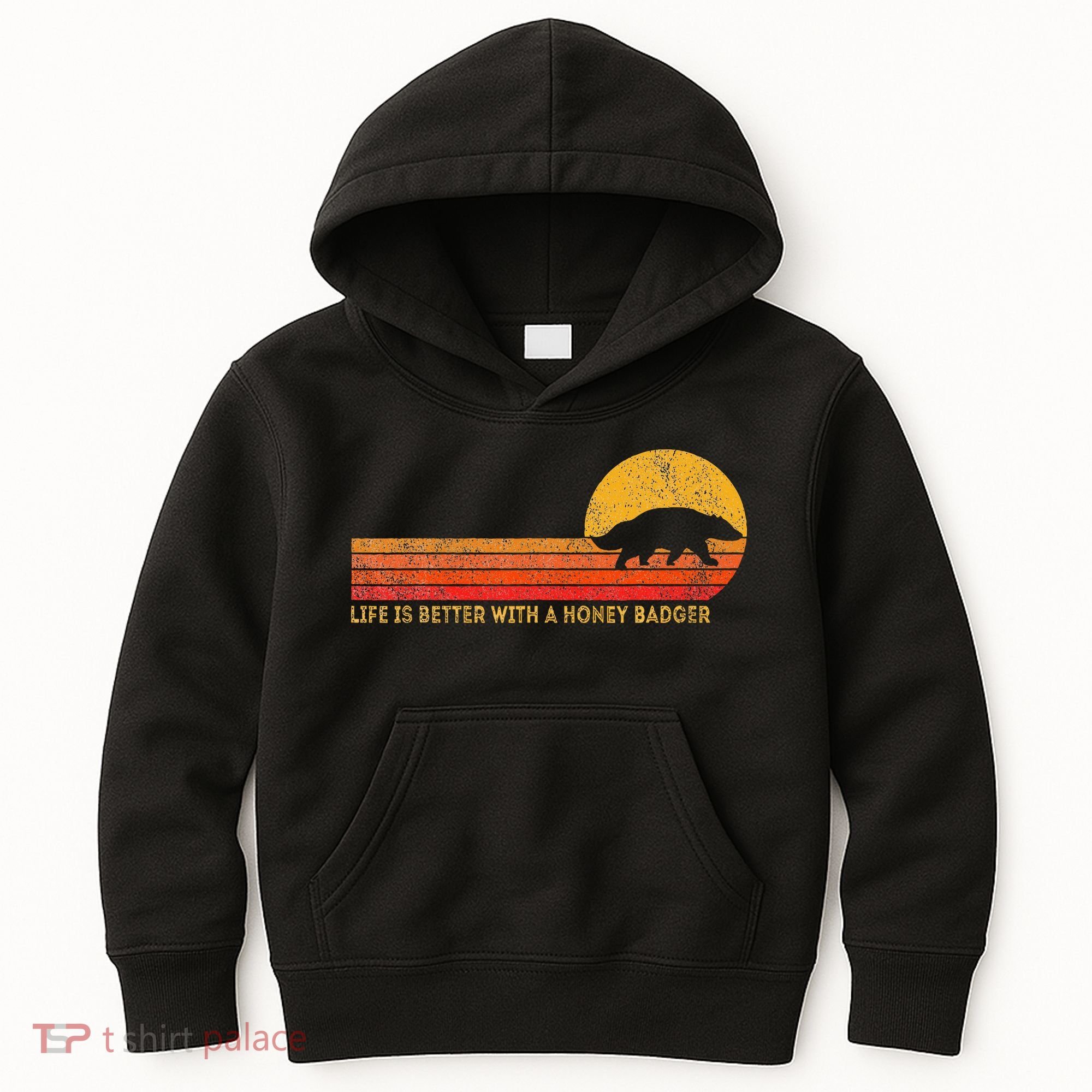 Life Is Better With A Honey Badger Funny Honey Badger Retro Kids Hoodie
