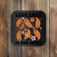 Leukemia Is Boo Sheet Leukemia Cancer Awareness Coaster thumb 0