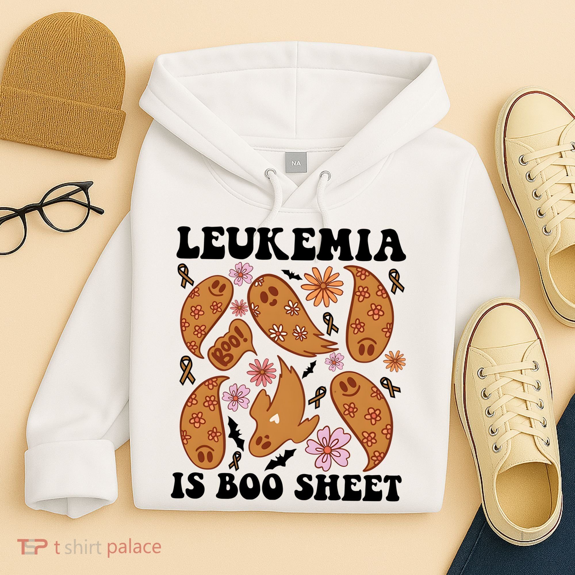 Leukemia Is Boo Sheet Leukemia Cancer Awareness Hoodie